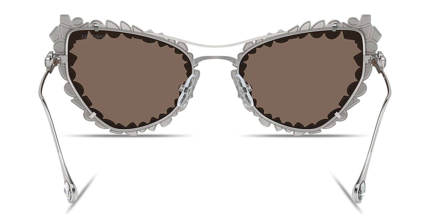 Shop Swarovski Crystal-Accented Irregular Sunglasses in Silver online.