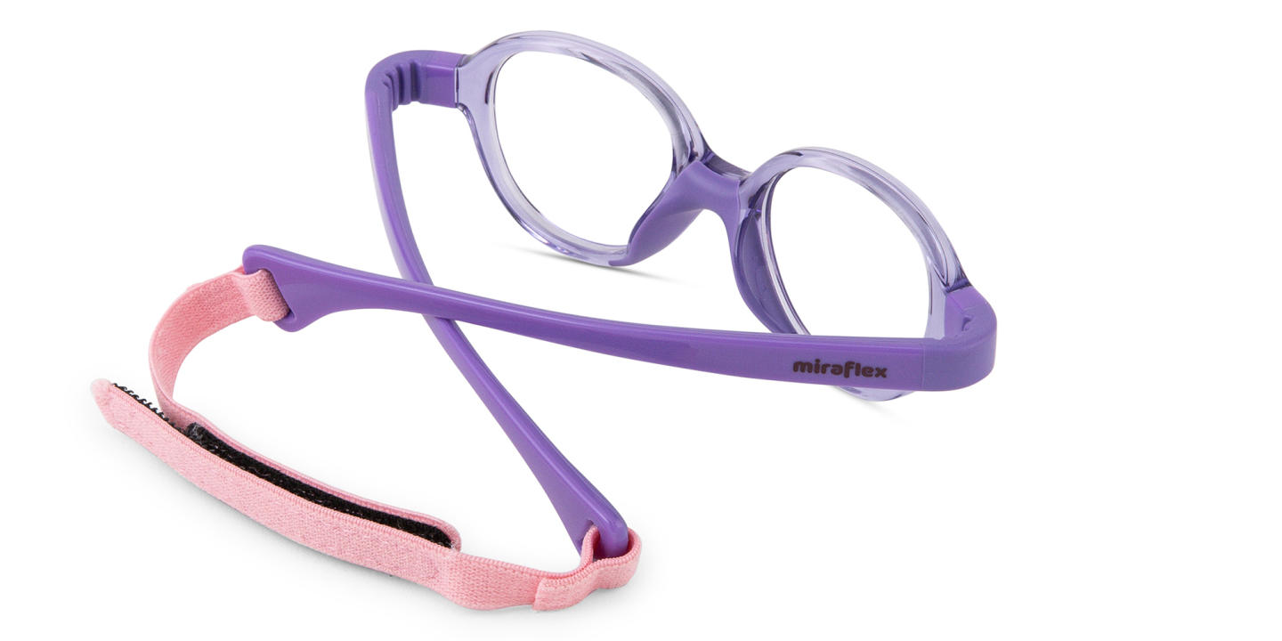 Shop Mira Flex Kids Round Eyeglasses in Translucent Lilac online.