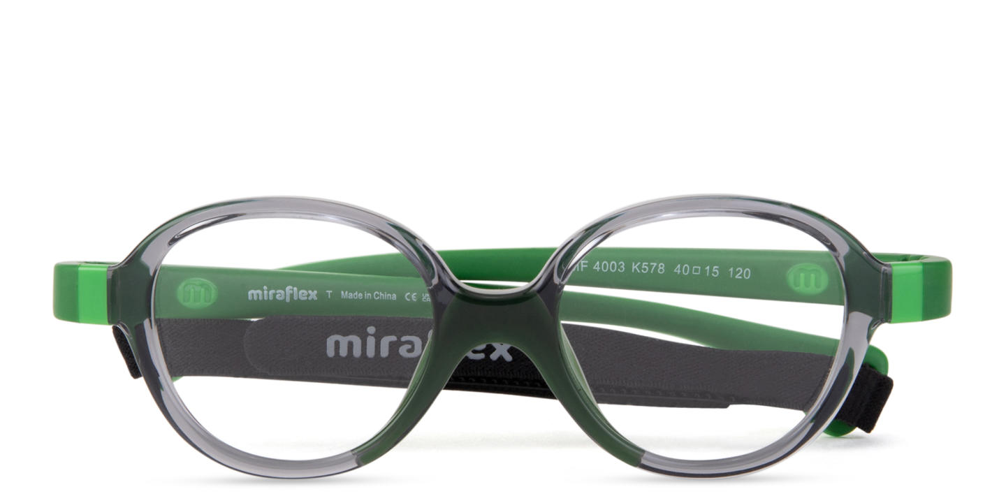 Shop Mira Flex Logo Kids Round Eyeglasses in Grey online.