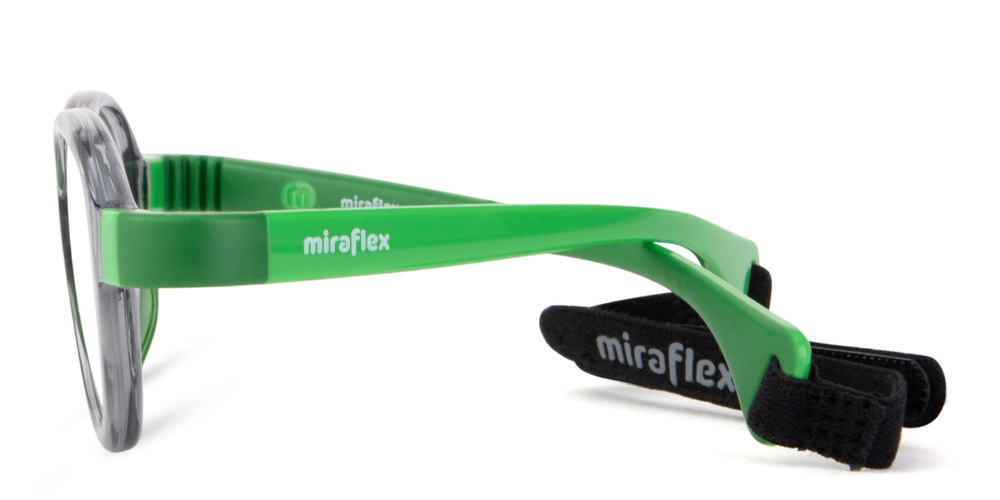 Shop Mira Flex Logo Kids Round Eyeglasses in Grey online.