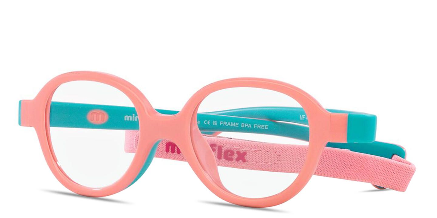 Mira Flex Kids Round Eyeglasses in Light Pink – Product Photo 1