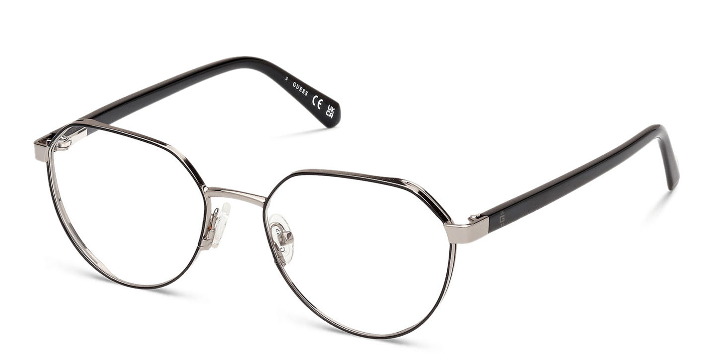 Guess Logo Irregular Eyeglasses in Black – Product Photo 1