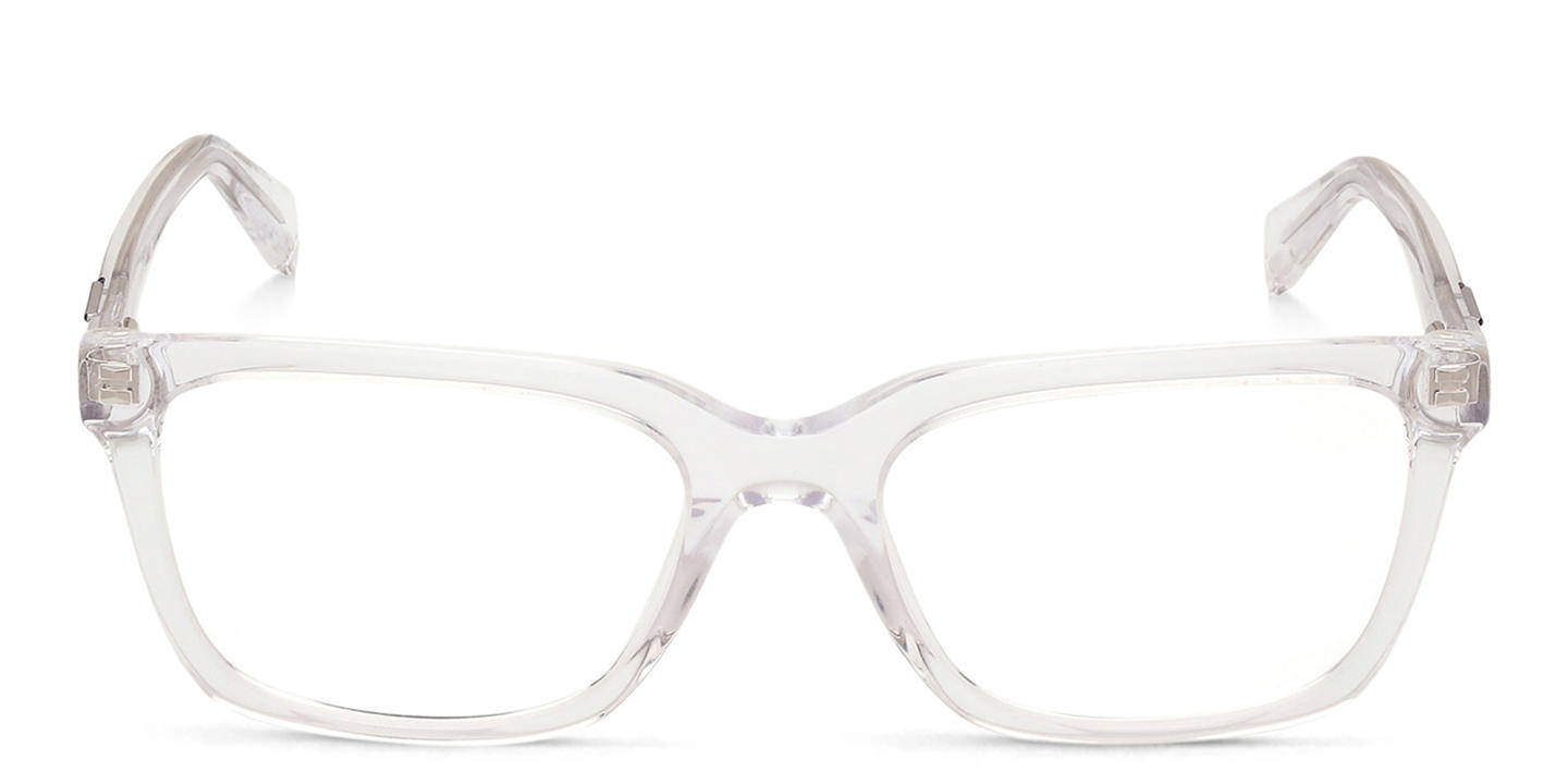 Shop Guess Logo Rectangle Eyeglasses in Clear online.