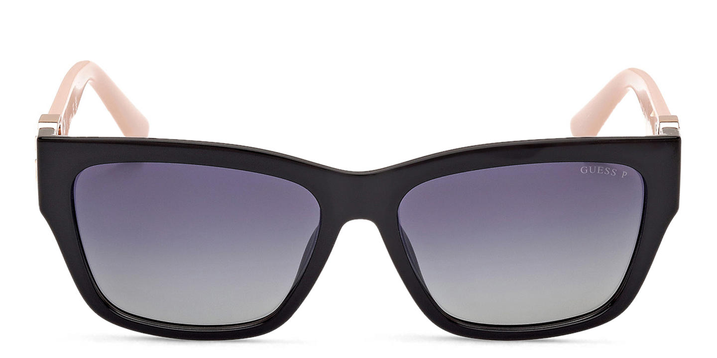 Shop Guess G Motif Rectangle Sunglasses in Black online.