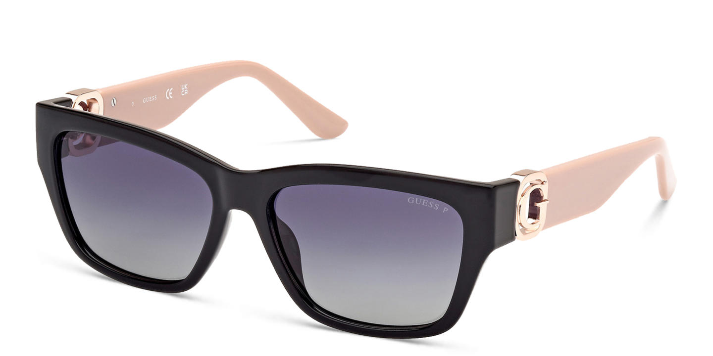 Shop Guess G Motif Rectangle Sunglasses in Black online.