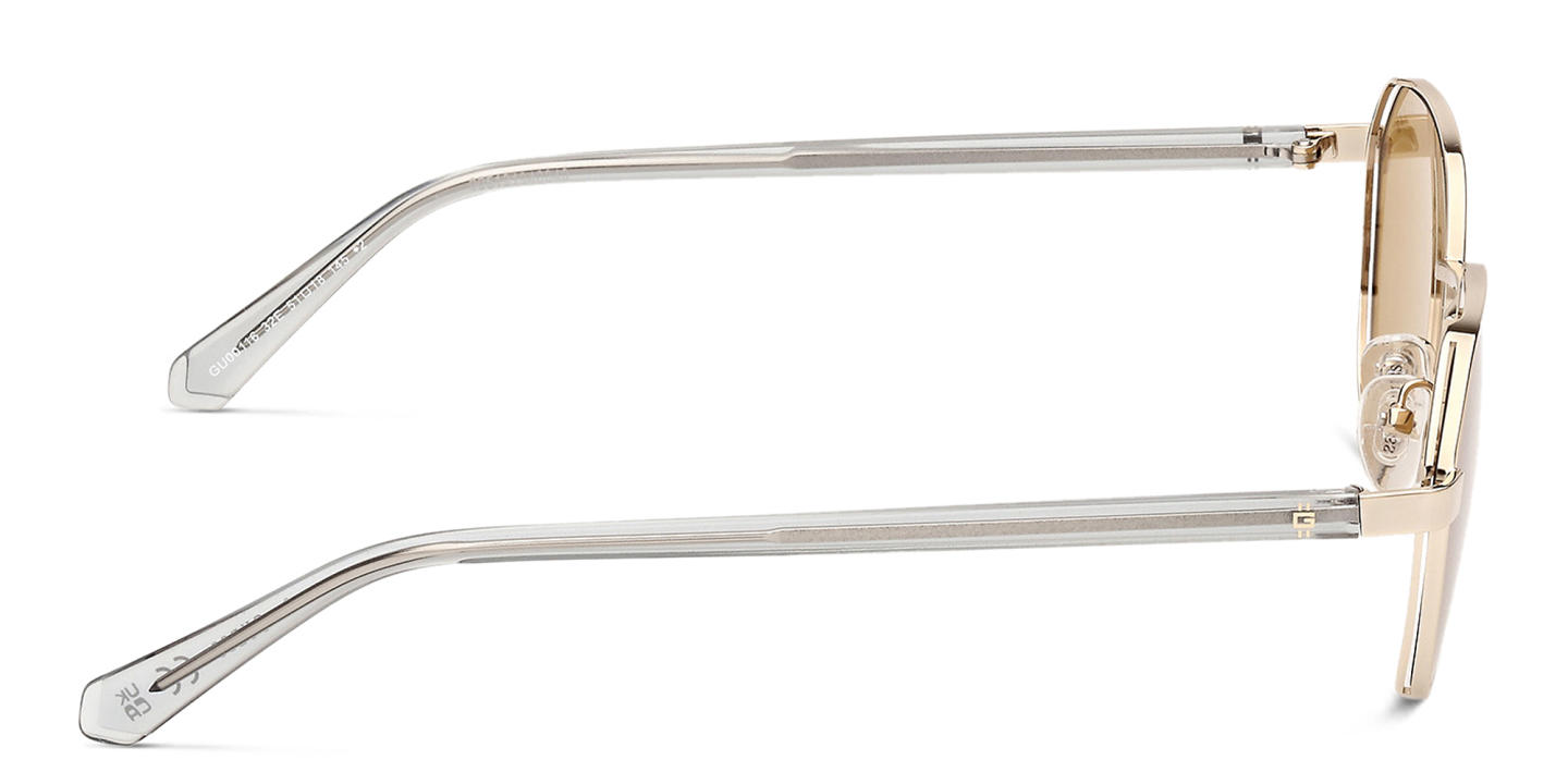 تسوق نظارات شمسية دائرية بشعار العلامة جيس بلون ذهبي أونلاين.