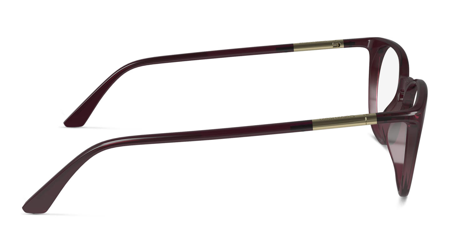 Shop Calvin Klein Logo Unisex Round Eyeglasses in Red online.