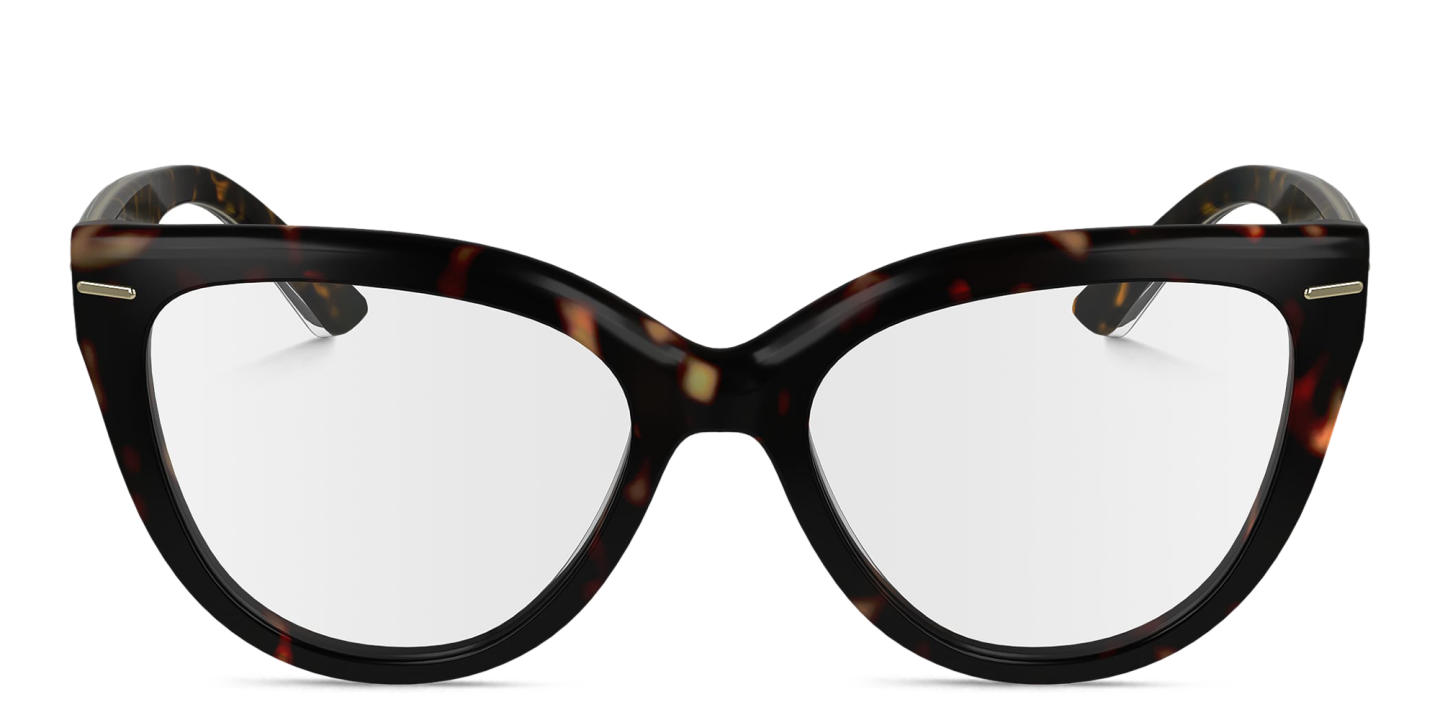 Calvin Klein Logo Cat-Eye Eyeglasses in Tortoise – Product Photo 0