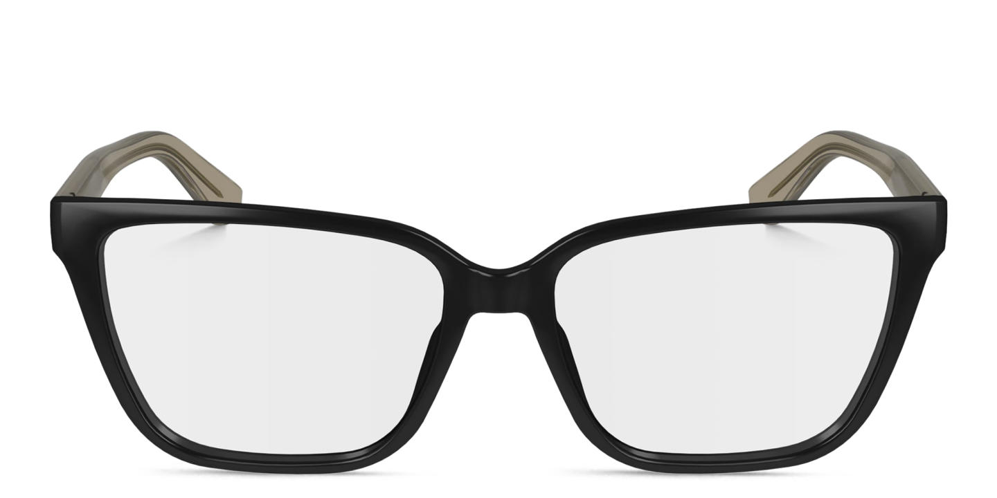 Calvin Klein Logo Rectangle Eyeglasses in Black – Product Photo 0