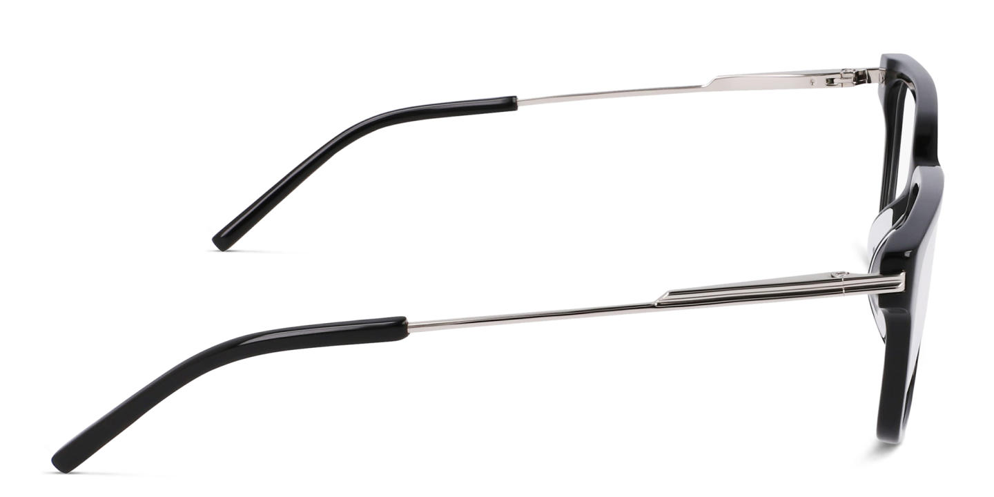 Shop DKNY Logo Rectangle Eyeglasses in Black online.