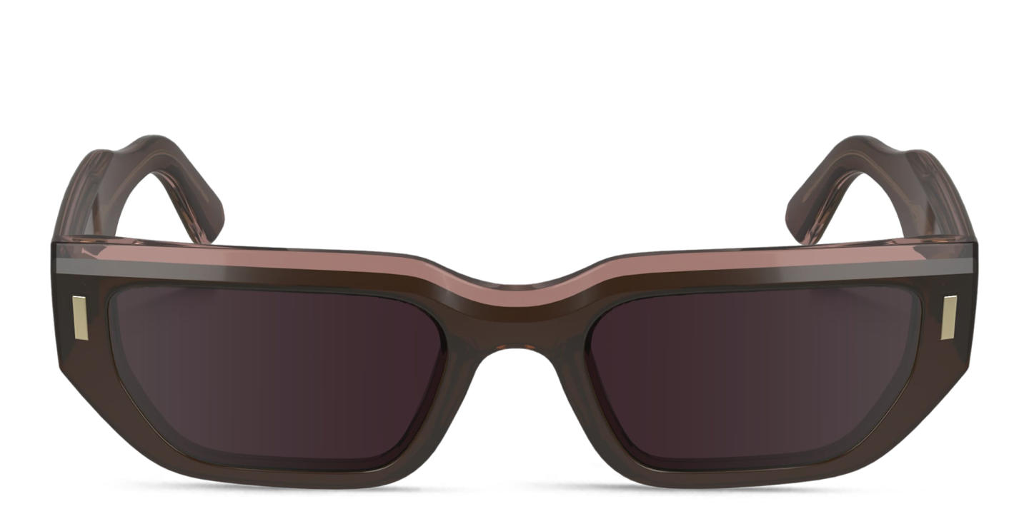 Calvin Klein Logo Unisex Rectangle Sunglasses in Brown – Product Photo 0