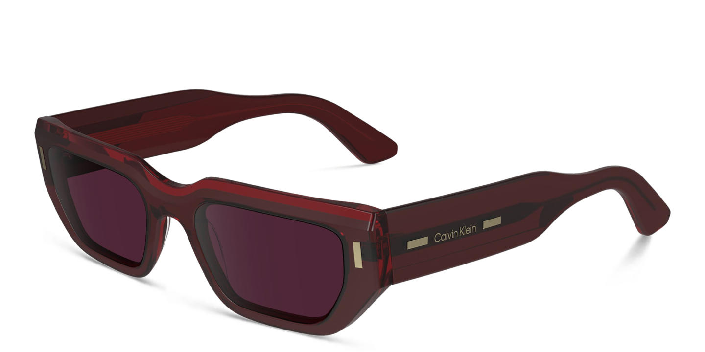 Calvin Klein Logo Unisex Rectangle Sunglasses in Red – Product Photo 1