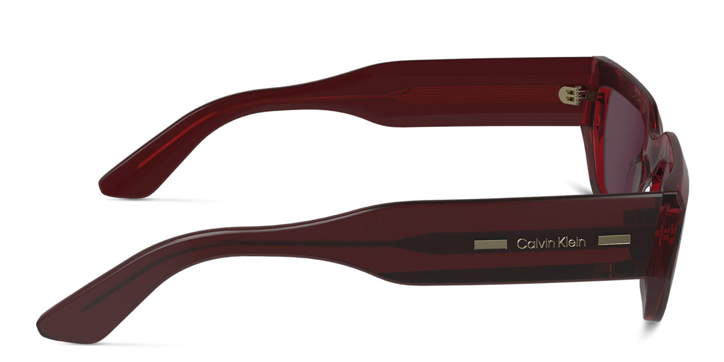 Calvin Klein Logo Unisex Rectangle Sunglasses in Red – Product Photo 2