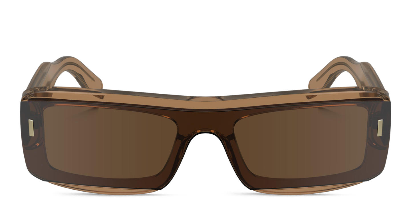 Shop Calvin Klein Logo Unisex Rectangle Sunglasses in Brown online.