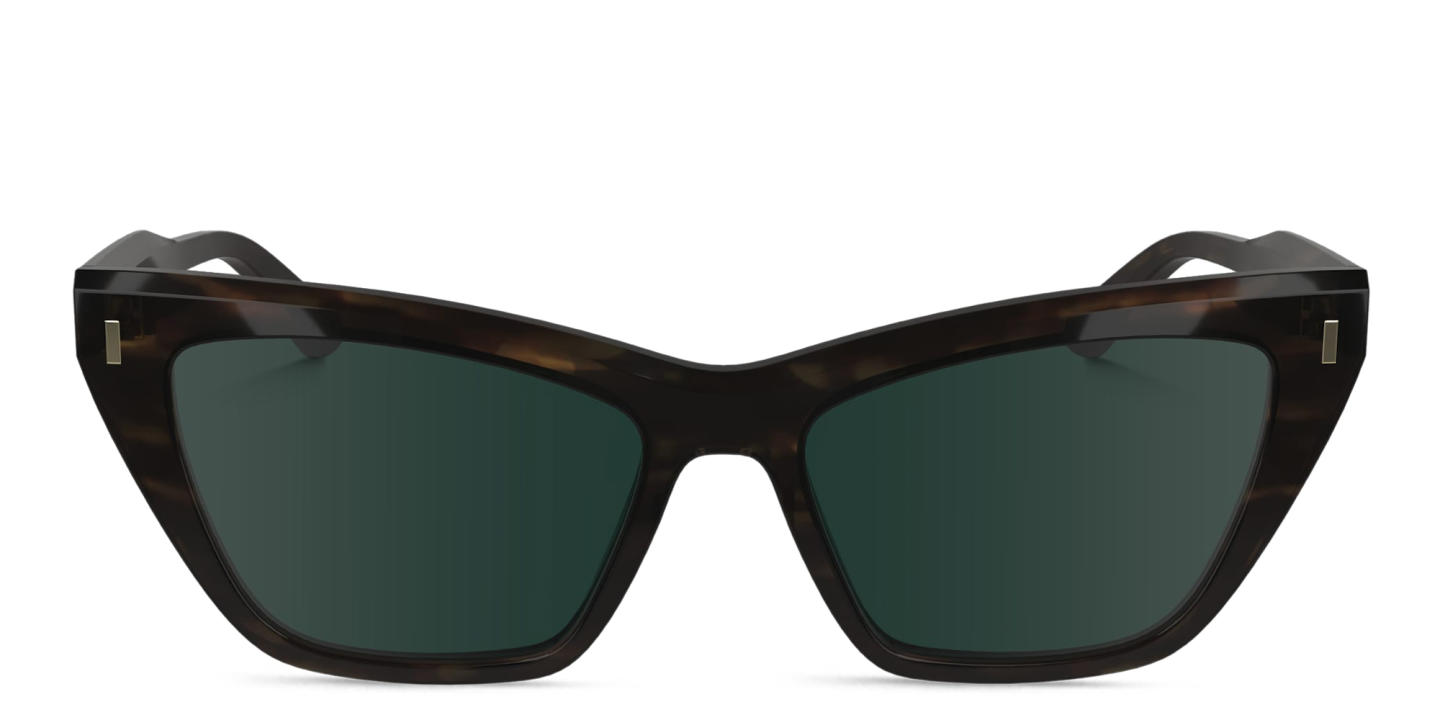 Shop Calvin Klein Logo Cat-Eye Sunglasses in Brown online.