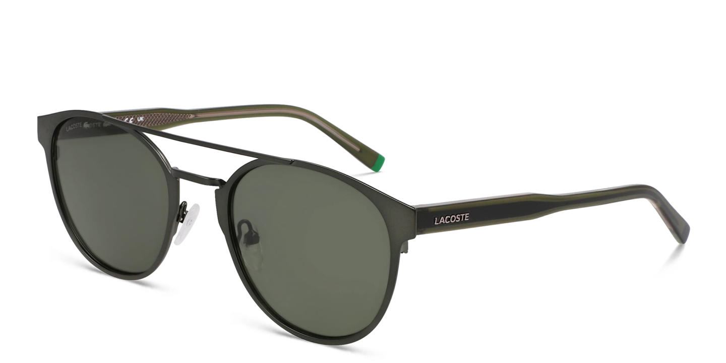 Shop Lacoste Logo Round Sunglasses in Brown online.