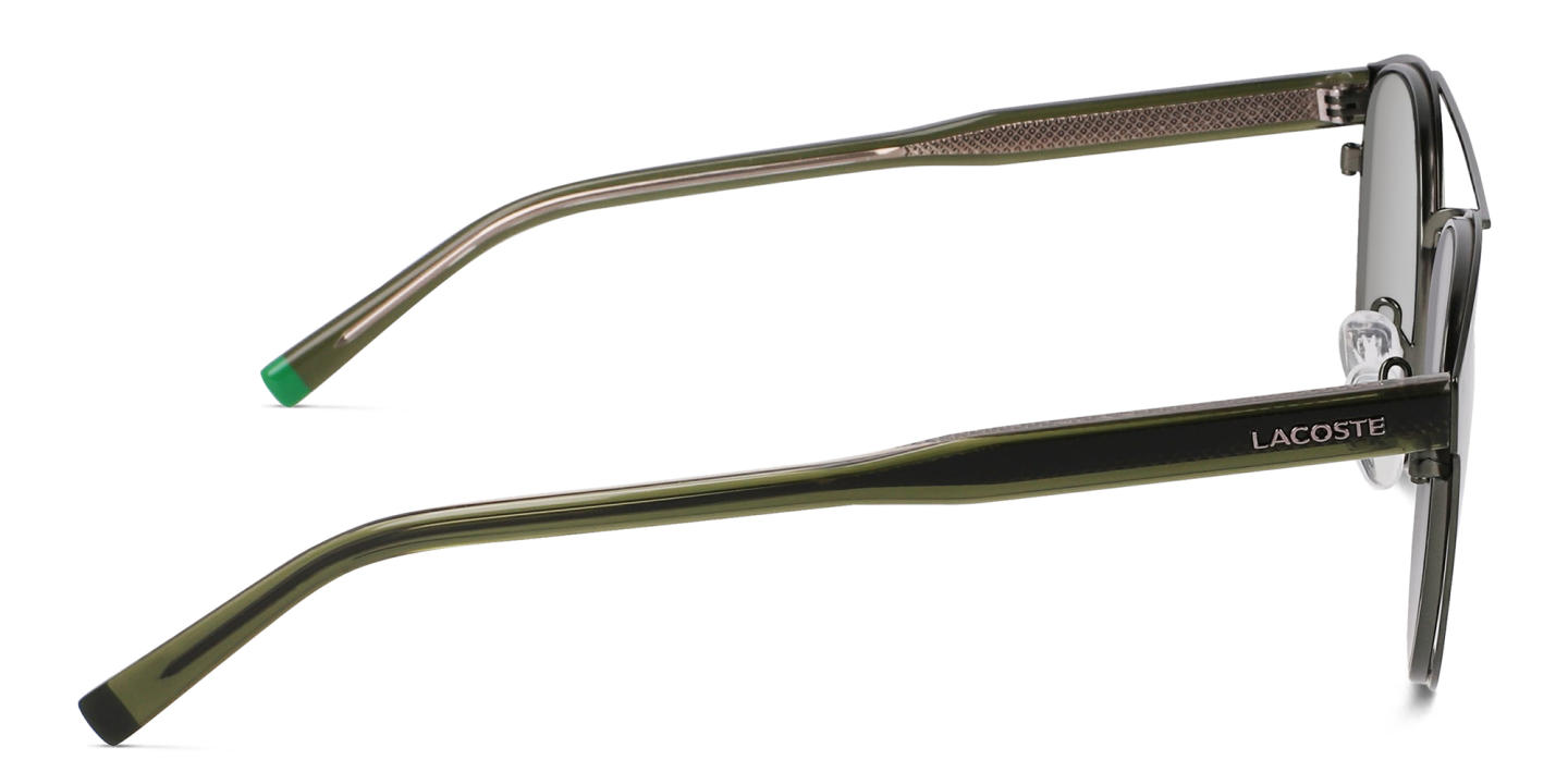 Shop Lacoste Logo Round Sunglasses in Brown online.