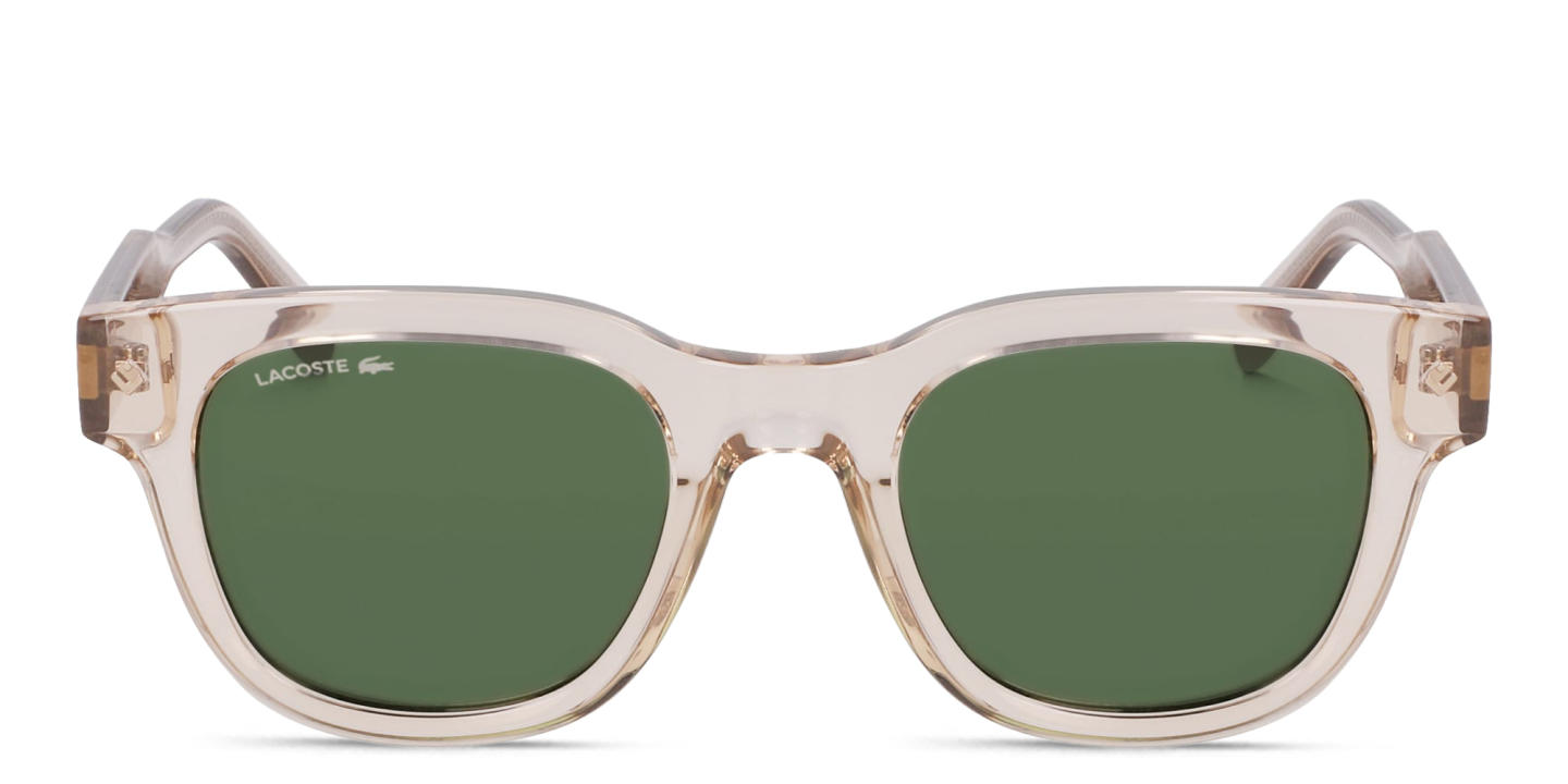 Shop Lacoste Logo Unisex Round Sunglasses in Beige online.