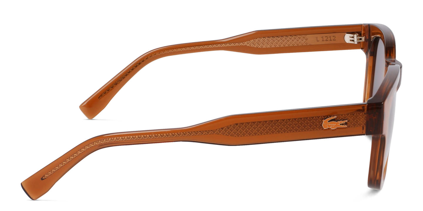 Shop Lacoste Logo Unisex Round Sunglasses in Brown online.