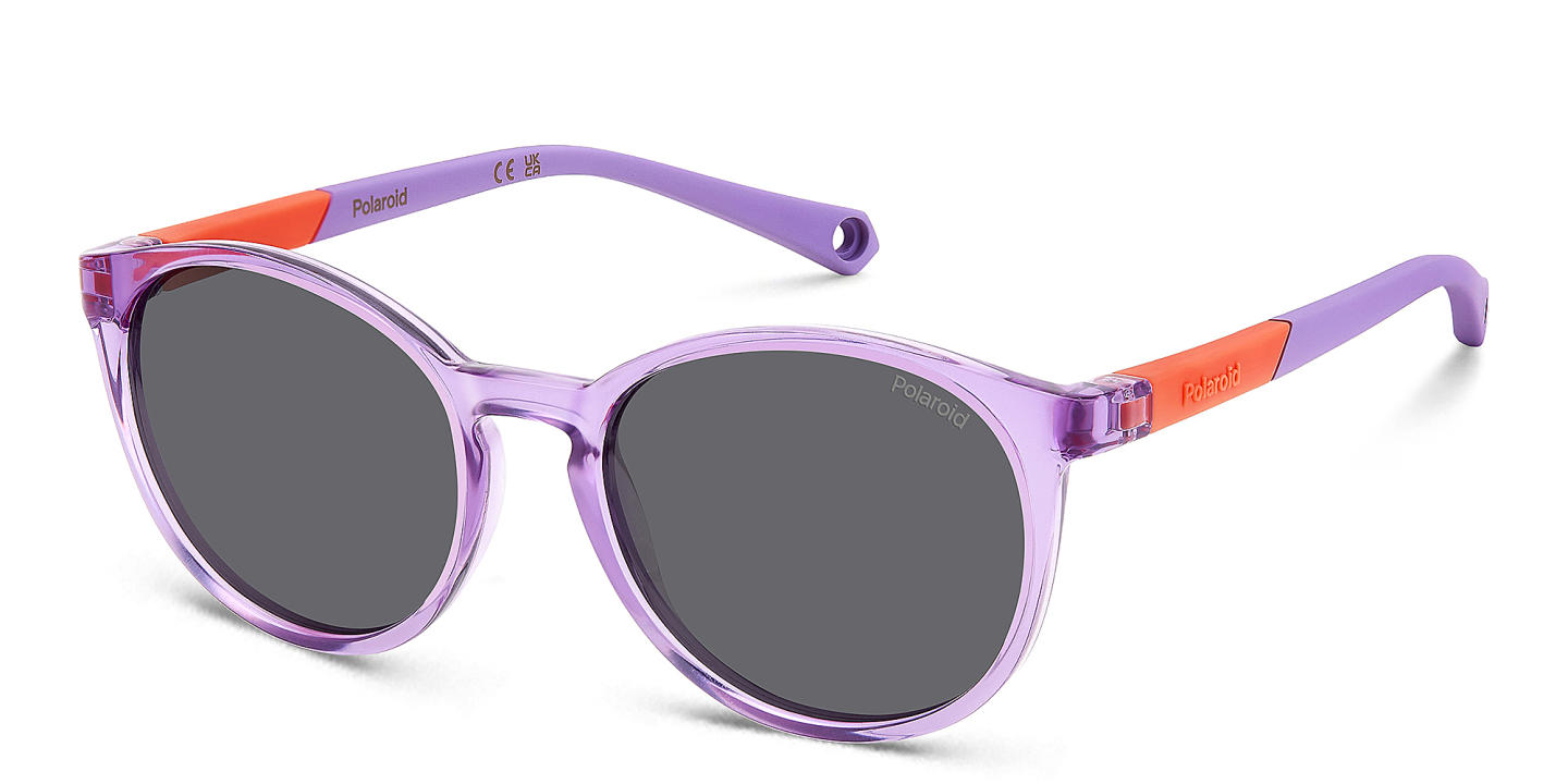 Polaroid Kids Logo Kids Round Sunglasses in Purple – Product Photo 1
