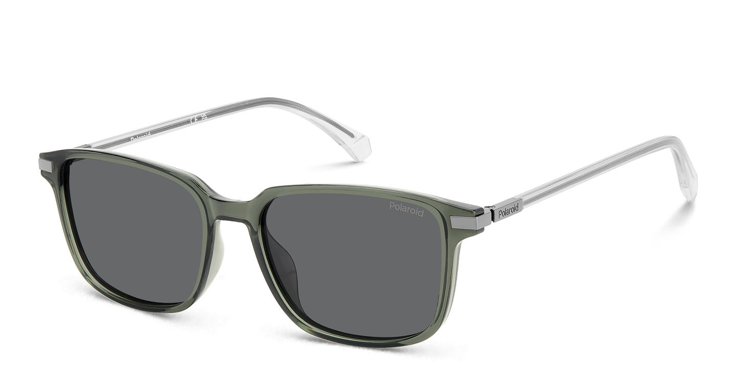 Shop Polaroid Logo Square Sunglasses in Green online.