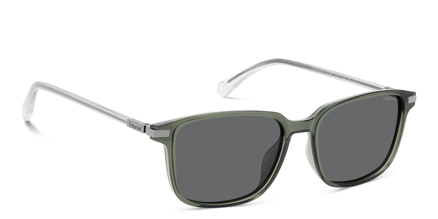 Shop Polaroid Logo Square Sunglasses in Green online.