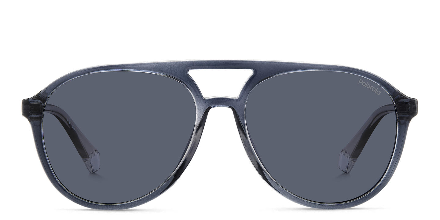 Polaroid Logo Unisex Aviator Sunglasses in Grey – Product Photo 0