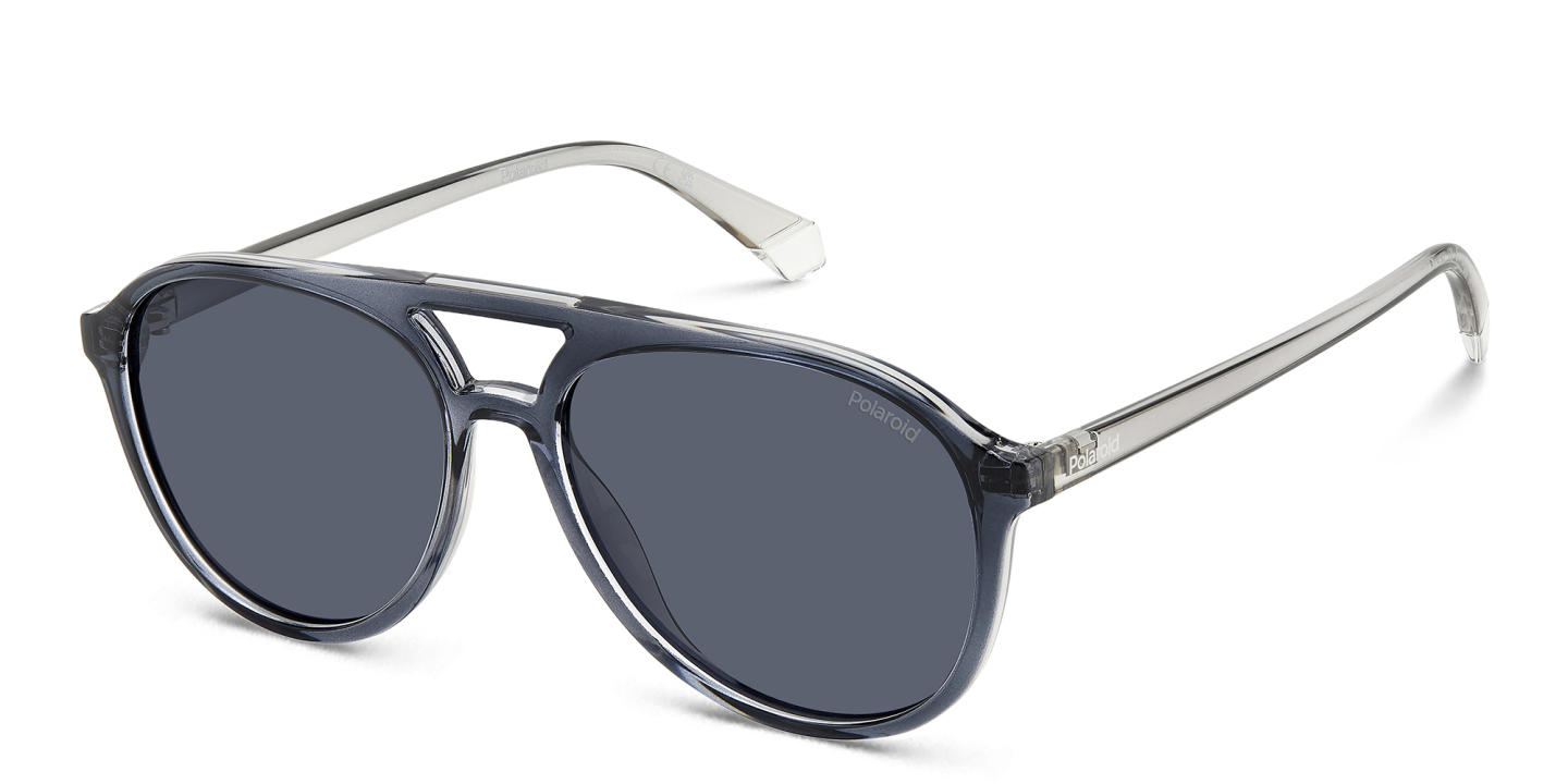 Polaroid Logo Unisex Aviator Sunglasses in Grey – Product Photo 1