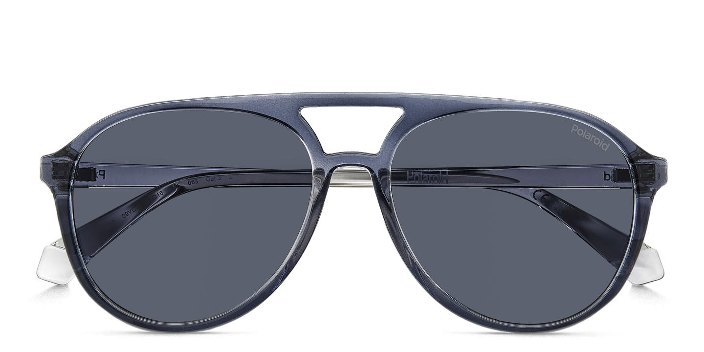 Polaroid Logo Unisex Aviator Sunglasses in Grey – Product Photo 2