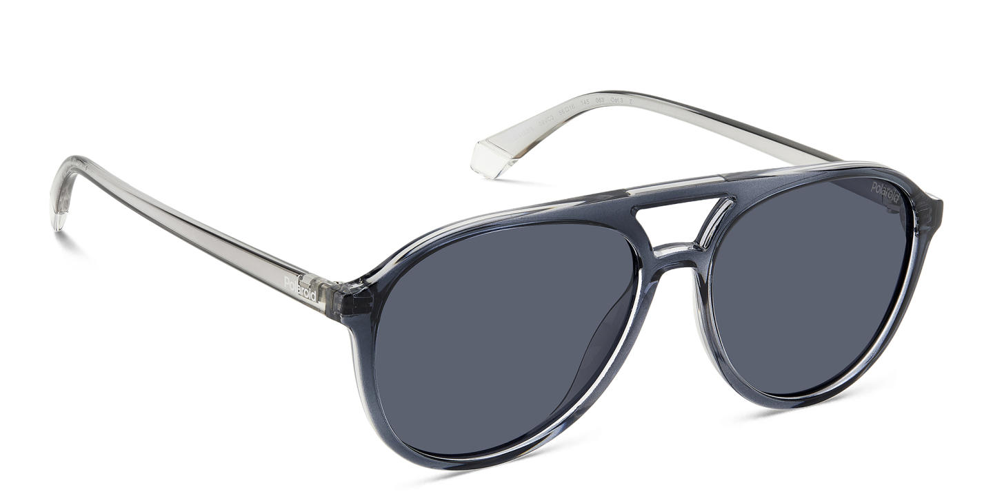 Polaroid Logo Unisex Aviator Sunglasses in Grey – Product Photo 3