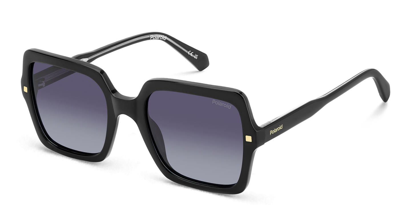 Polaroid Logo Oversized Square Sunglasses in Black – Product Photo 1
