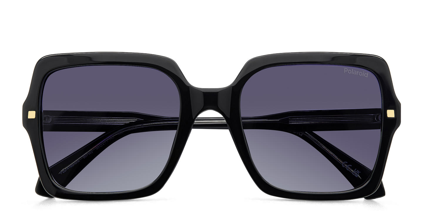 Polaroid Logo Oversized Square Sunglasses in Black – Product Photo 2