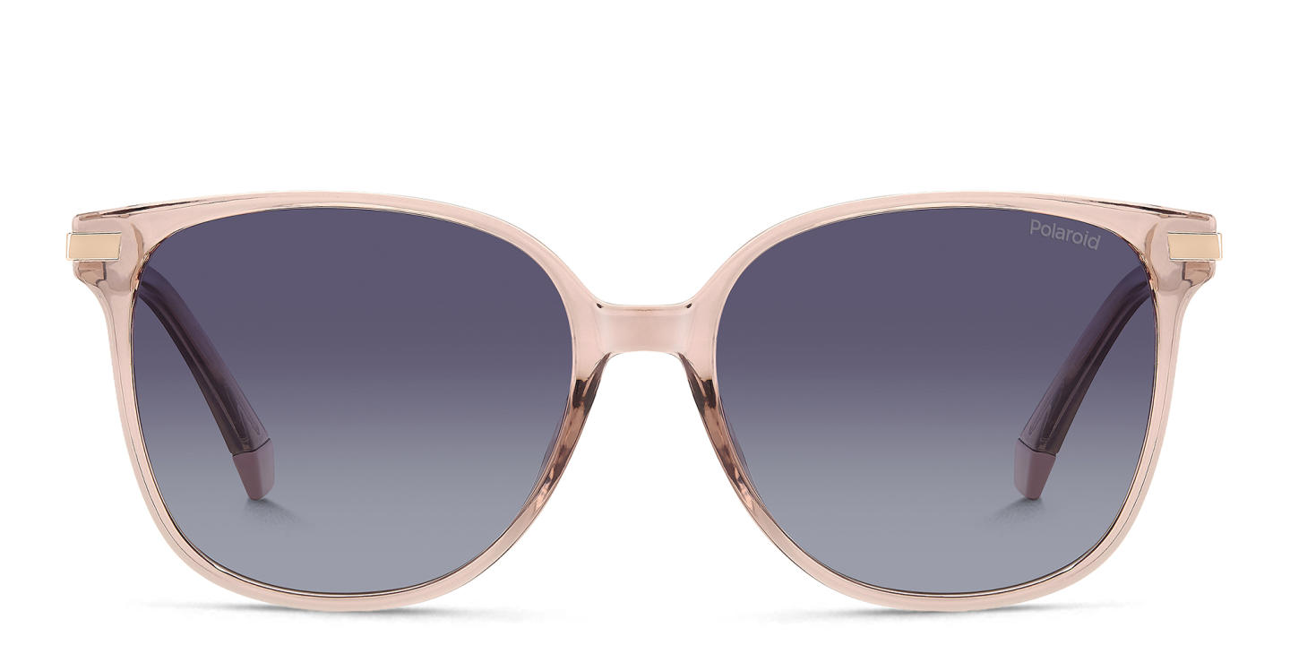 Shop Polaroid Logo Square Sunglasses in Pink online.
