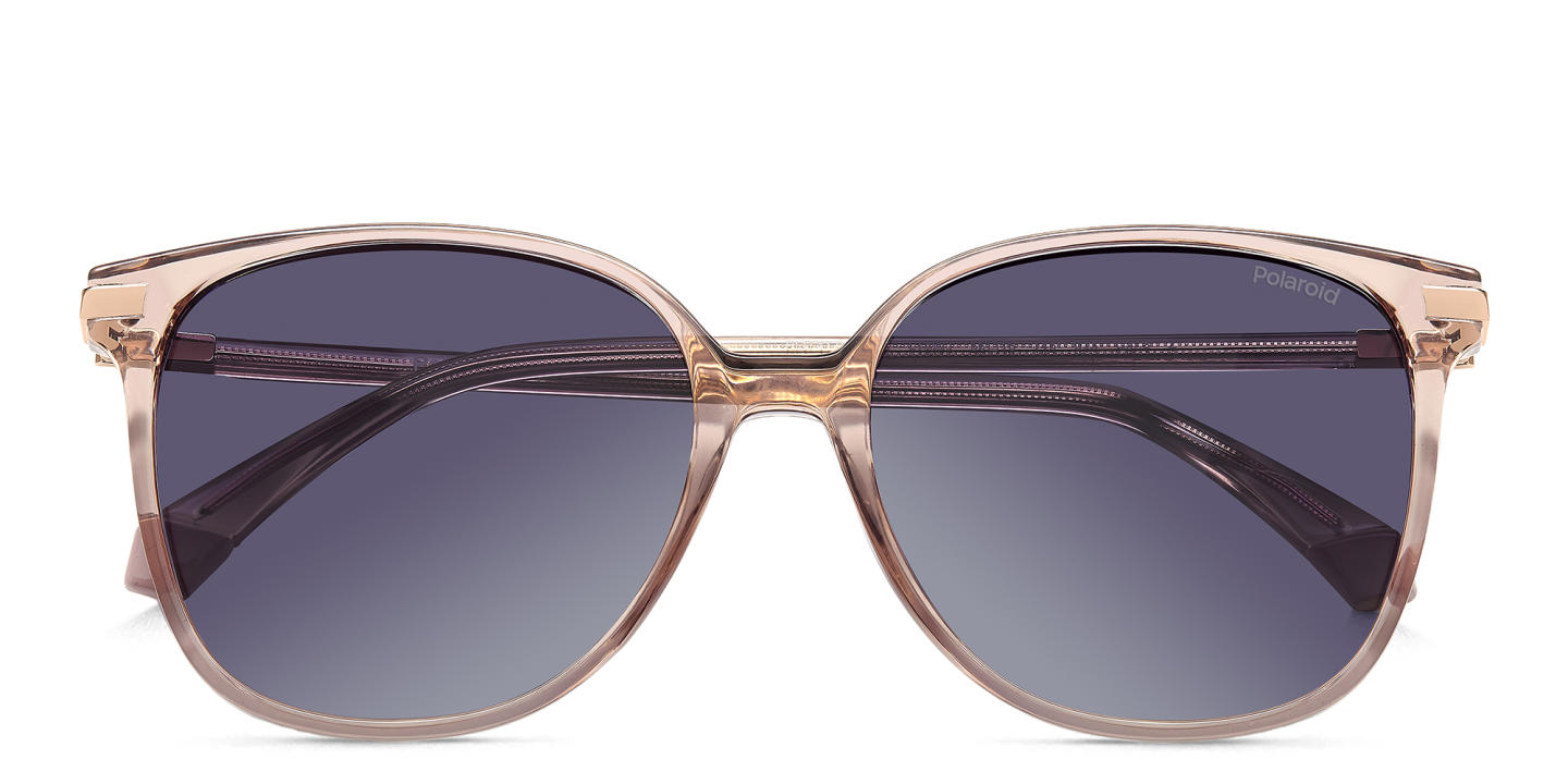 Shop Polaroid Logo Square Sunglasses in Pink online.