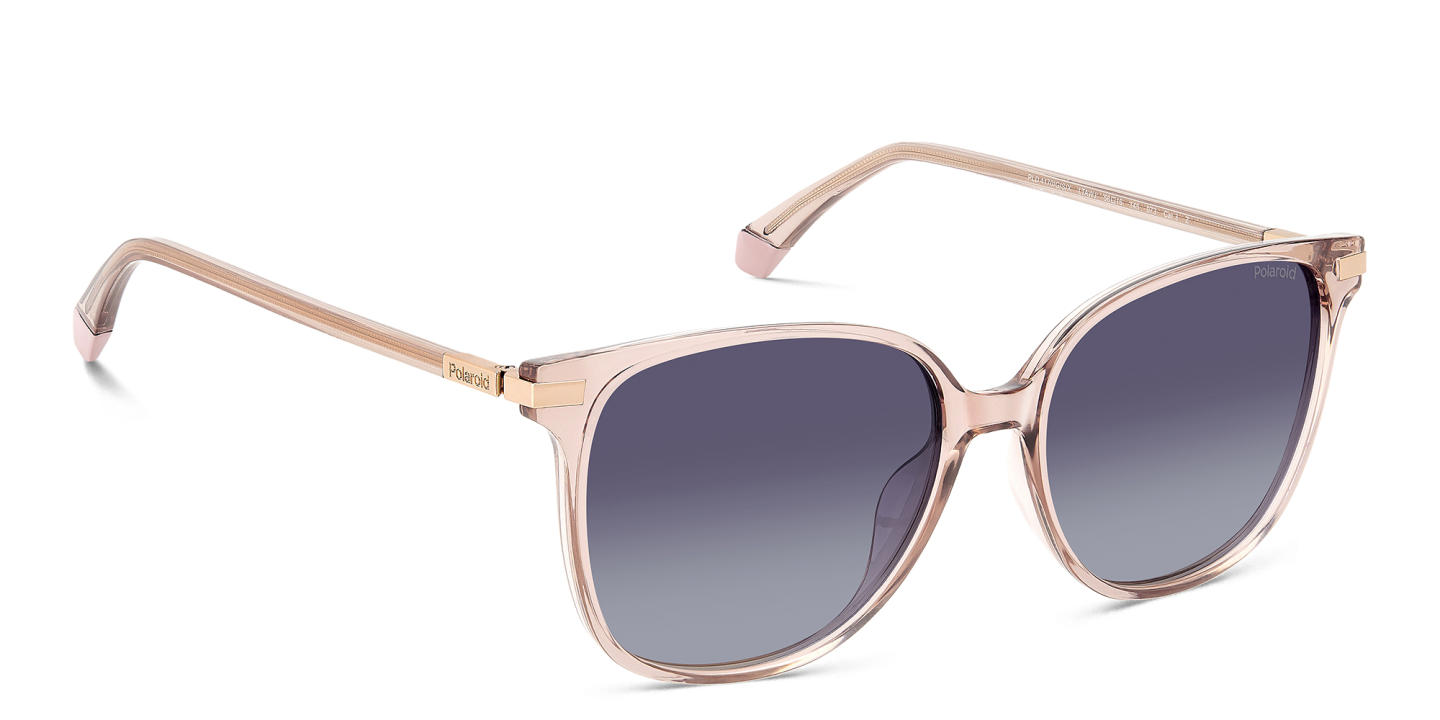 Shop Polaroid Logo Square Sunglasses in Pink online.