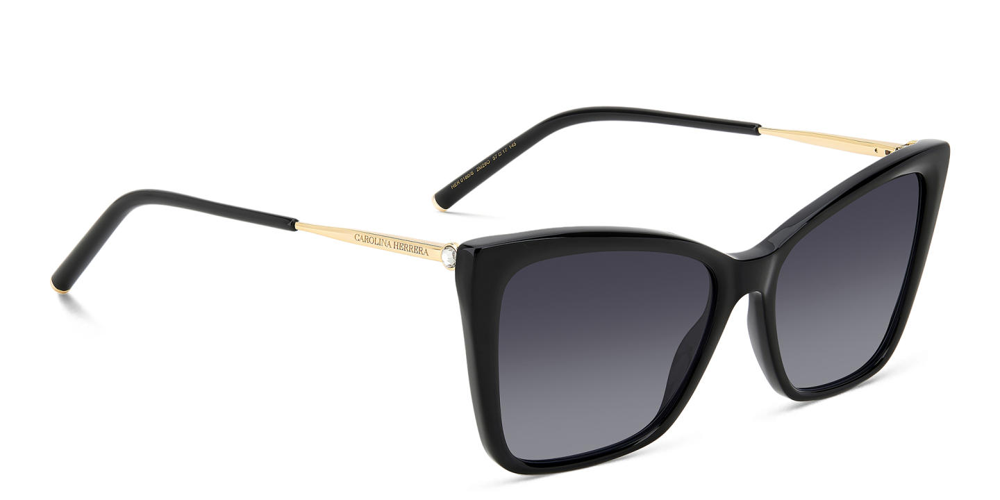 Carolina Herrera Rhinestone-Embellished Cat-Eye Sunglasses in Black – Product Photo 3