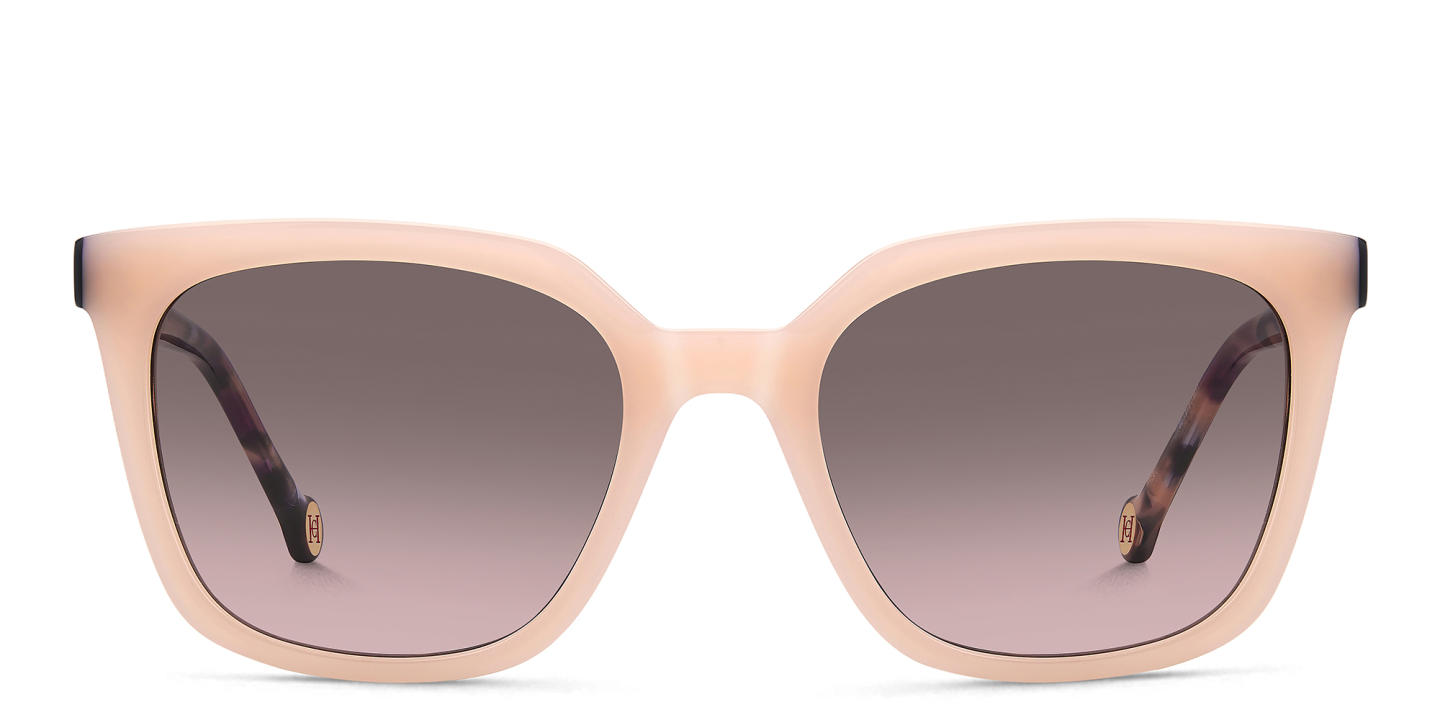 Shop Carolina Herrera Logo Square Sunglasses in Pink online.