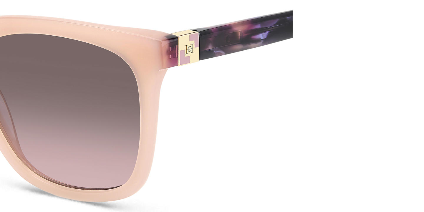 Shop Carolina Herrera Logo Square Sunglasses in Pink online.