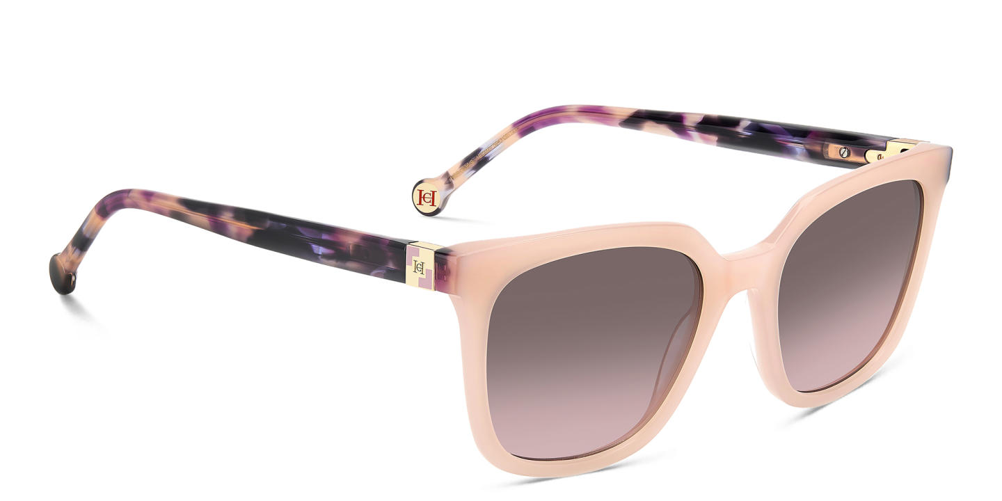 Shop Carolina Herrera Logo Square Sunglasses in Pink online.