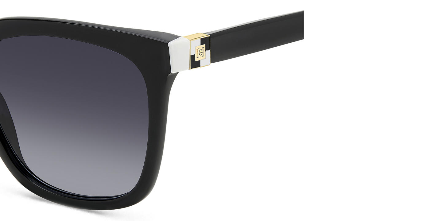 Shop Carolina Herrera Logo Rectangle Sunglasses in Black online.