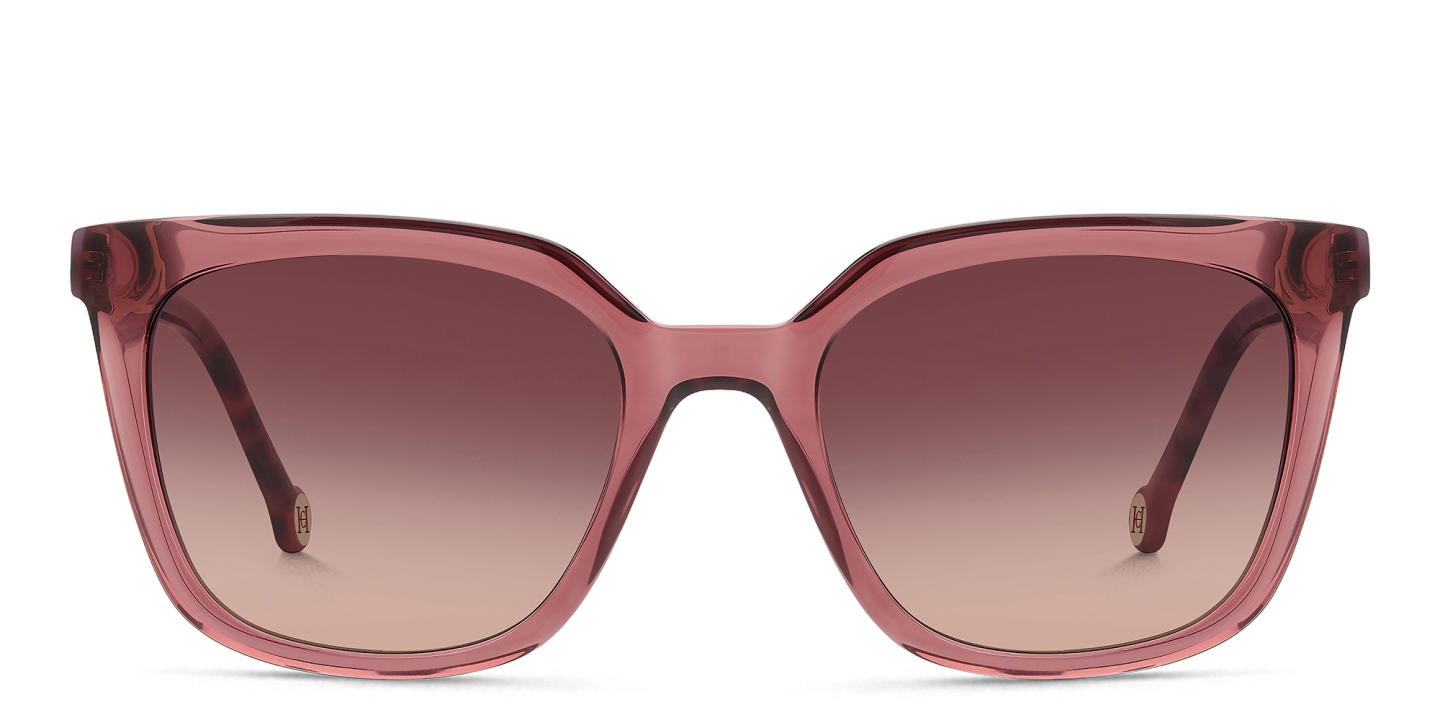 Shop Carolina Herrera Logo Square Sunglasses in Pink online.