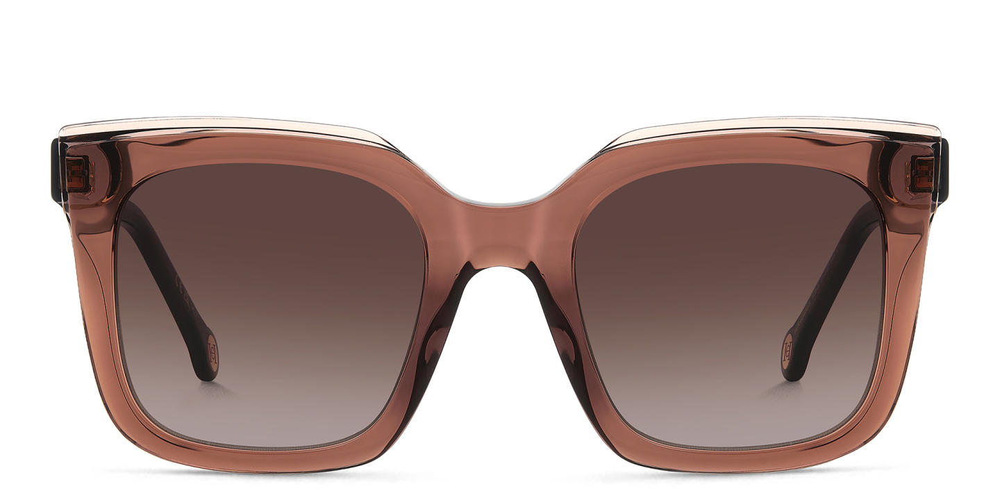Carolina Herrera Logo Square Sunglasses in Brown – Product Photo 0