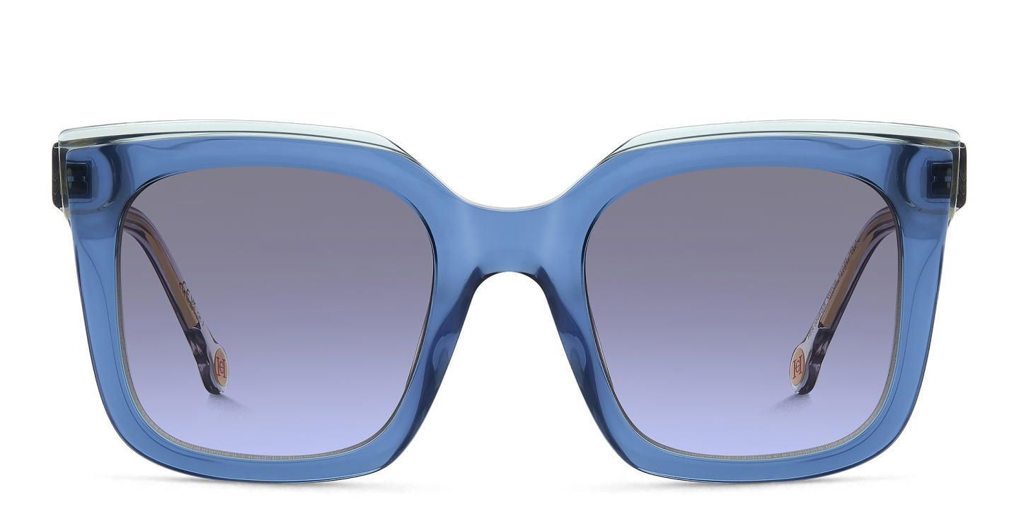 Carolina Herrera Logo Square Sunglasses in Blue – Product Photo 0