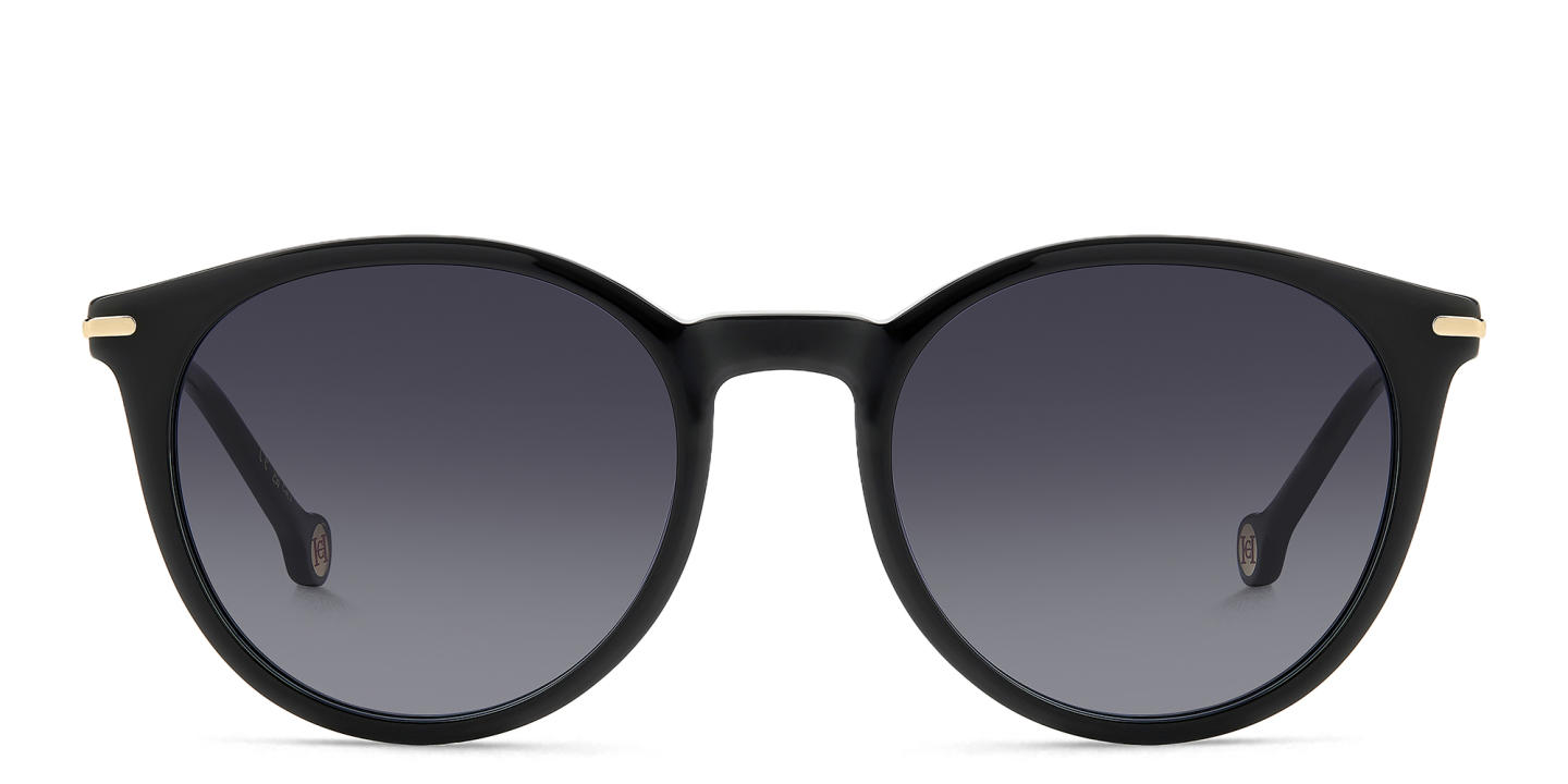 Carolina Herrera Logo Round Sunglasses in Black – Product Photo 0