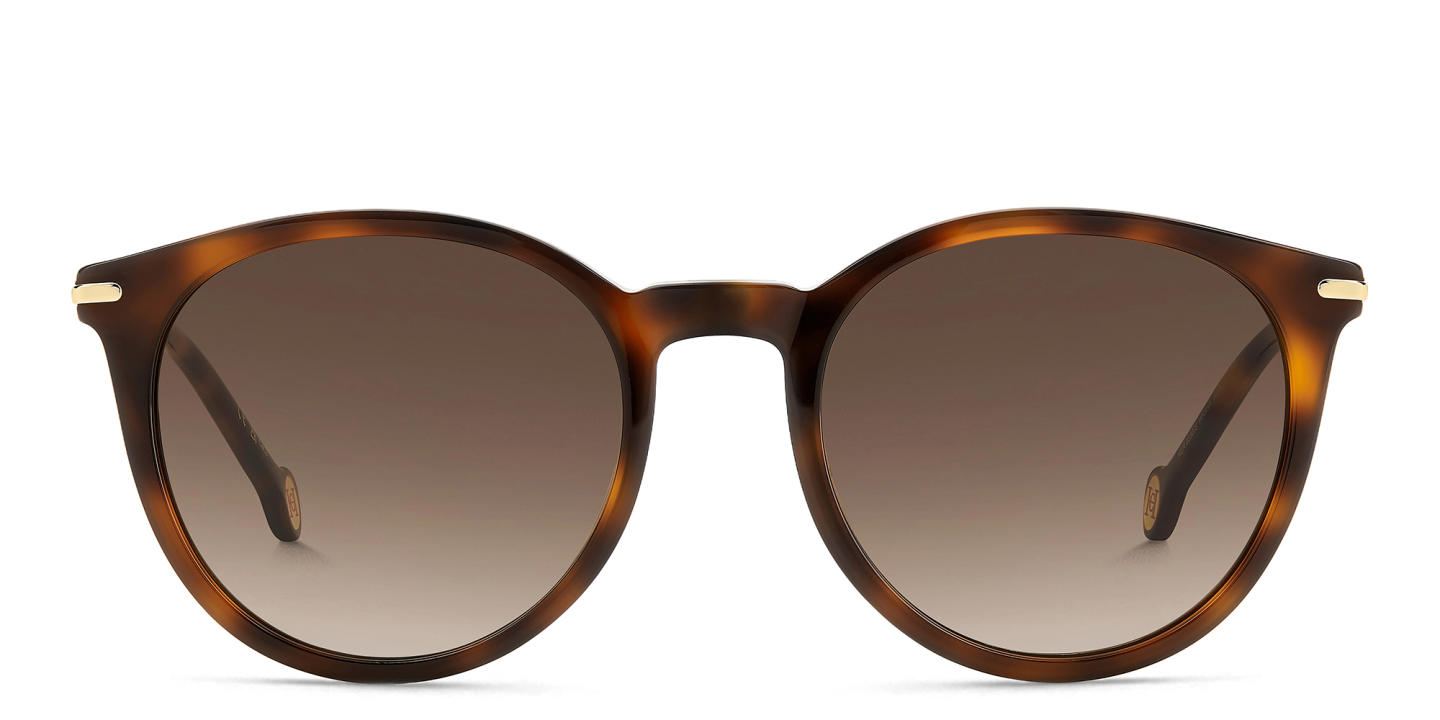 Carolina Herrera Logo Round Sunglasses in Brown – Product Photo 0
