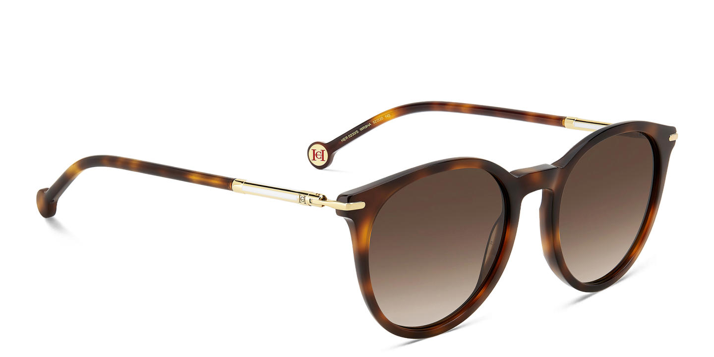 Carolina Herrera Logo Round Sunglasses in Brown – Product Photo 3