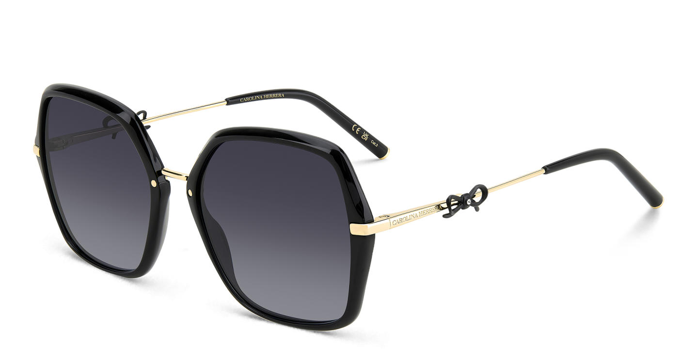 Carolina Herrera Bow Motif Oversized Square Sunglasses in Black – Product Photo 1