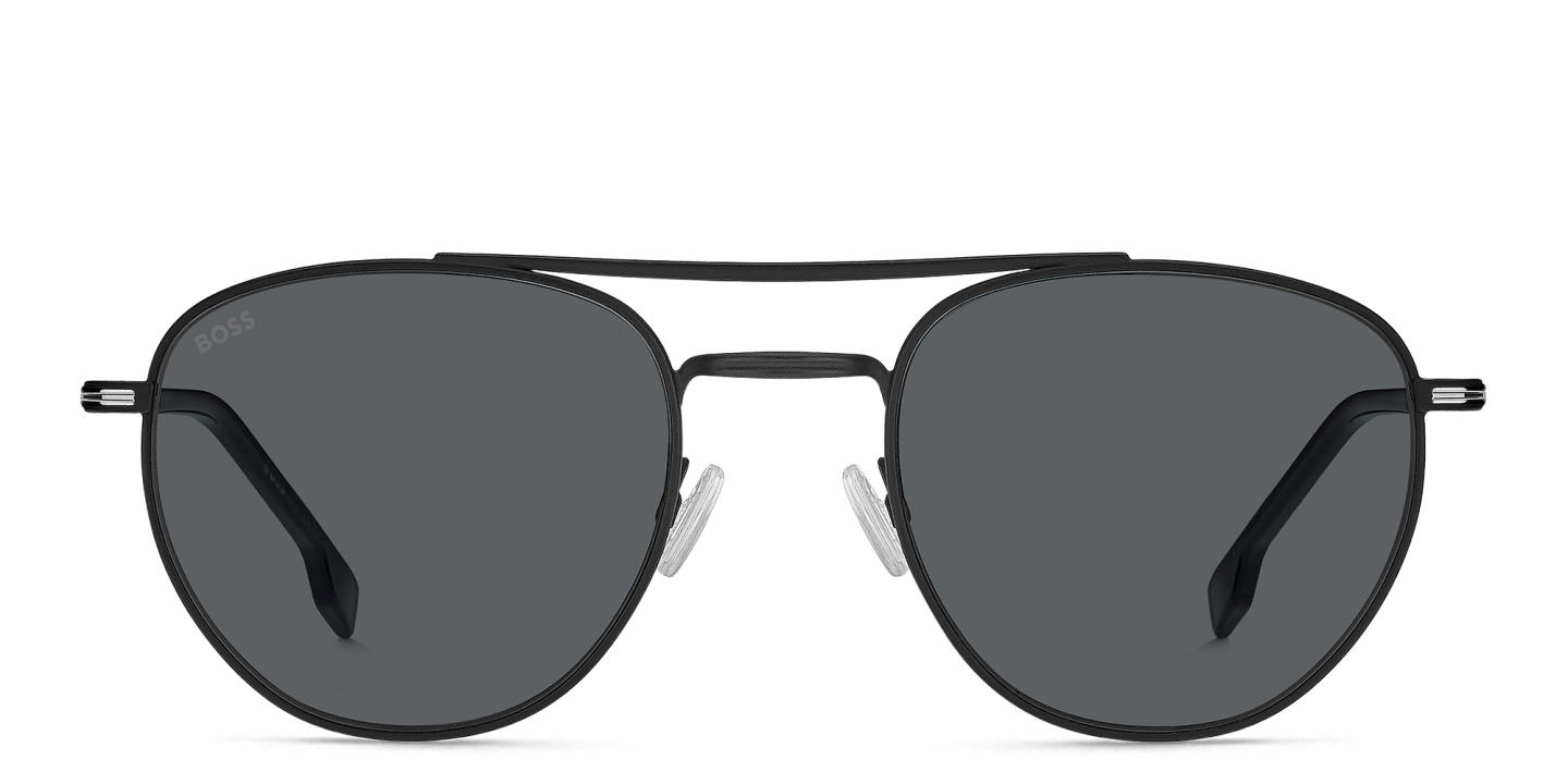 تسوق نظارات شمسية طراز أفياتور بشعار العلامة هوجو بوس بلون أسود أونلاين.