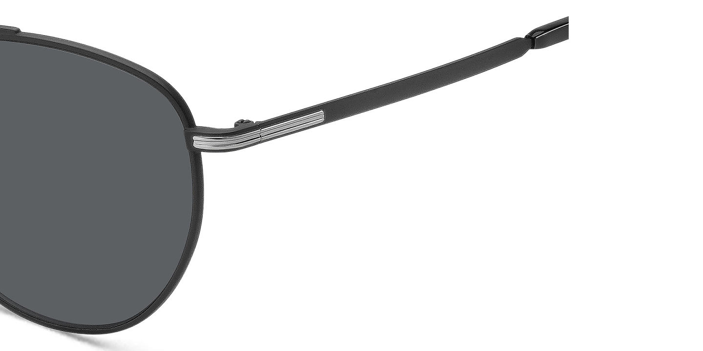 Shop Hugo Boss Logo Aviator Sunglasses in Black online.