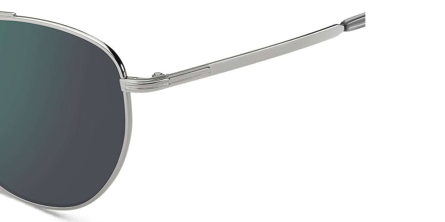 Shop Hugo Boss Logo Aviator Sunglasses in Silver online.